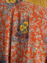 VTG Jane Schaffhausen Belle France Size 10 Floral Cottage Dress Red/Orange