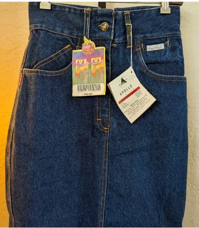 Very Rare 70’s Deadstock F.U’s Jean Skirt Never Worn With Tags. High waisted.