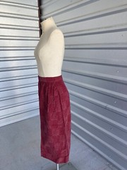 Vintage A-line Red Courderoy Skirt 1970’s Handmade Free Shipping 24 Inch Waist