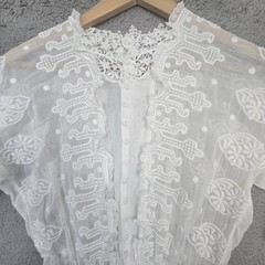 Antique 1900s 10s 20s Embroidered Cotton Lace Lawn Tea Under Dress XXS/XS READ