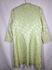 Vtg 60s Silk Spring Coat Lime Green Chartreuse Mid Length Knot Buttons M L