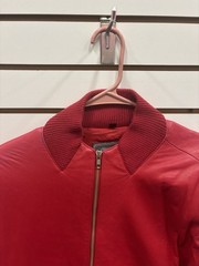 Michael Hoban North Beach Red Leather Jacket 80S Zip Pad Shoulders Women Sz 7/8