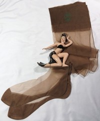 NOS Vtg Bur-Mil Cameo FF Cuban Heel 60/15 Dark SEAMED Nylon STOCKINGS 10.5 32″