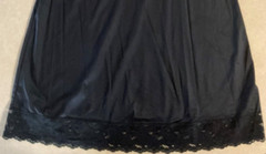 Vintage Full Ink Black Slip Satin and Lace by Susan Wells Size 36 Average (C37L)