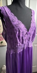 SHADOWLINE SILKY NYLON & LACE LINGERIE NIGHTGOWN DRESS 1X Purple Sweep