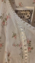 Gunne Sax Floral Woven Cotton Square Pearl Neck Long Sleeve Maxi Dress