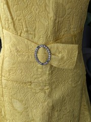Vtg Krist San Francisco 60s Yellow Brocade Sheath Cocktail Dress Sprting Summer