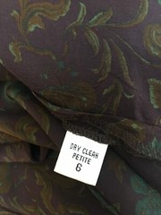 Calvin Klein vintage 80s silk shirt dress burgundy paisley size 6p