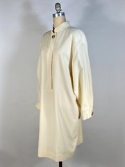 Vintage 1980’s Ivory wool crepe oversize shirt dress by SANDRA OW-WING for NR1