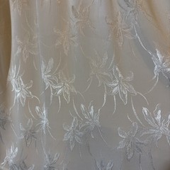 Vintage Lloyd Williams Ivory Satin Floral Blouse High Neck Romantic Size 4