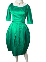 50’s Vintage Fit and Flare – Gorgeous Green Dress Union Made Size 10