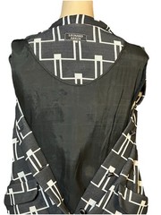 Vintage 1960s Leonard Arkin Paris Mod Op Art Geometric Print Shirtdress Sz 14