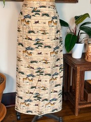 Vintage 80s 90s Adorable Animal Print Southwestern Cowgirl Wrap Skirt Size L