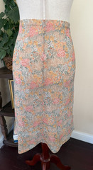 Vintage Diane Young 2 Piece Floral Silk Blend Skirt Set Pussy Bow Blouse sz 22.5