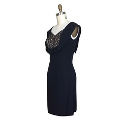 Vintage 1960s Sequin Wiggle Dress | 1960s Vintage Medium Black Sequin Dress
