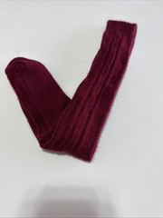VTG Socks Crew Burgundy School Girl Knee High 80s Heavy Bulk Orlon Blend 9-11.