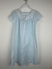 Quiet Moments Nightgown Womens Medium Vintage Lingerie Sleep Dress Blue Lace