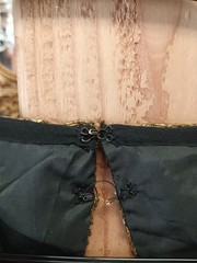 Lillie Rubin Vintage Black Gold Beaded Sequin Semi-Open Back Silk Dress Size 6