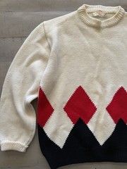 Vintage Pure Wool Made In Italy Argyle Sweater Size S Measurements