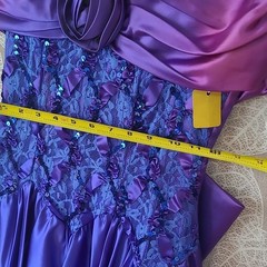 Zum Zum 1980s Party Dress Juniors 5-6 Purple Blue Lace Polyester Acetate
