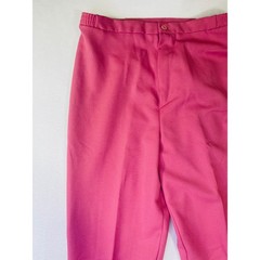 Vintage Pink High Waisted Straight Leg Trousers Elastic Waist Dress Pants 32W