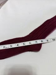 VTG Socks Crew Burgundy School Girl Knee High 80s Heavy Bulk Orlon Blend 9-11.