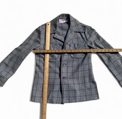 Vintage 70s Houndstooth Suit Set XXS XS Petite Blazer Jacket High Waist Pants