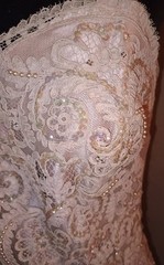 Vintage 50s Henry A Conder Strapless Prom Cupcake Rockabilly Sequin Lace…