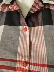 Vintage TC II Plaid Shirtwaist Dress 14 Red Black White POCKETS Belted Pristine