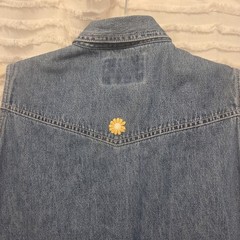 Vintage Levi’s Denim Sleeveless Bitton Up Tunic Womens Large Daisy 100% Cotton