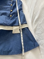 Vintage 1960 St. Roque Chambray Button Up Drop Waist Mini Shift Dress Size-S