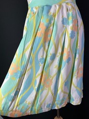 Vintage 1960s Homemade Pastel Floral Blouse Skirt Set