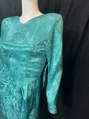 Beautiful Vintage Ashlee California Turquoise Size 8 Split Front Dress USA Made