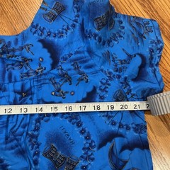 Vintage Hawaiiana Dress Blue – No Size Tag Approx M – Cotton