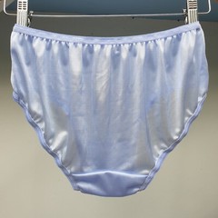 Vintage Slippery Nylon Panty Bluish Purple Bikini Sheer Brief Sz. 7-8 Hip 38-42″