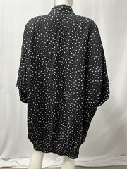 Vintage Harper Greer Black Dots Relaxed Modernist Tunic Shirt Dress Womens M