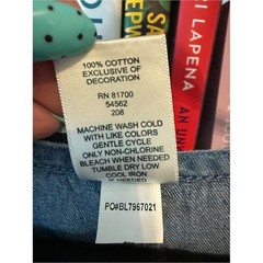 Vintage Blair Denim Dress with Red & White Lighthouse Embroidery
