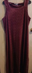 Vintage Claudia D. Burgandy Velour Dress Size Extra Large
