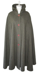 Vintage Banana Republic Wool Cloak Cape Poncho Hooded Military Green OS USA