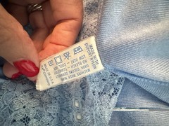 Vanity Fair Vintage Blue Nylon Lace Long Nightgown Made in USA Regular Size Type