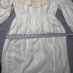 Vintage Dress 70s Gunne Sax Style Edwardian White Lace Cream High Neck Prairie S