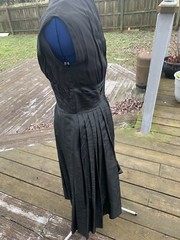 1950s Dress ~ Designer Suzy Perette Black Full Skirt Sleeveless Party Dress