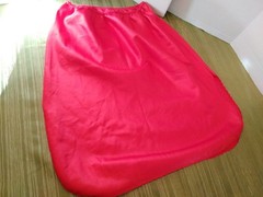 Skirt Half Slip Deena Red Shiny Silky Glossy Farr West Style Small 2 Side Slits