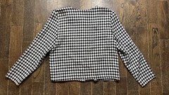 Toni Todd Blazer Women’s Size 12 Short Black White Checkered 4 Button Front VTG