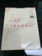 Leg Trends 2 Pair Vintage Sheer to Waist Pantyhose Sandalfoot 1500 ivory long