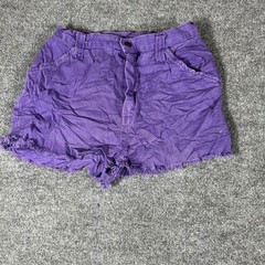 Sears JR Bazaar Shorts Womens Size 13 Purple High Waisted Denim Frayed Hem