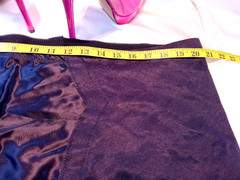SZ 54 SUPER LARGE UP TO SZ 46 WAIST SEXY SATIN FRONT- BLACK OPEN BOTTOM GIRDLE