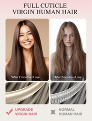 DOORES Invisi Edge Tape in Wide Hair Extensions Human Hair, Chocolate Brown to C