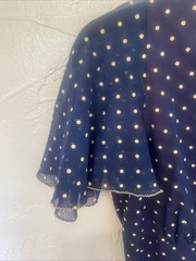 Vintage Coco California Blue with polkadots maxi dress size 10 Paper Tag Lined