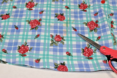 Vintage House Dress Nightgown Fundamentals Size L 90s Country Roses Blue Plaid
